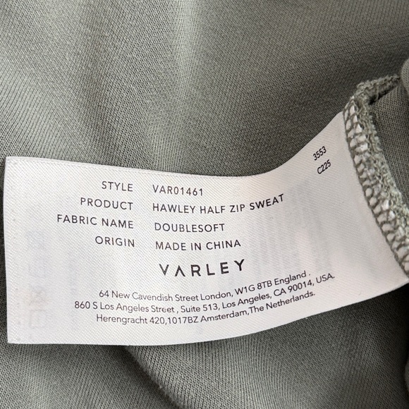 Varley double soft Harley half zip sweat size L EUC - Picture 6 of 6